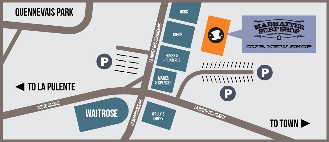 Madhatter Surfboard Warehouse - Location Map