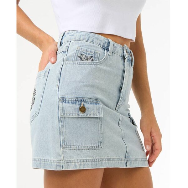 RIP CURL LAS DALIAS DENIM MINI SKIRT - Image 4