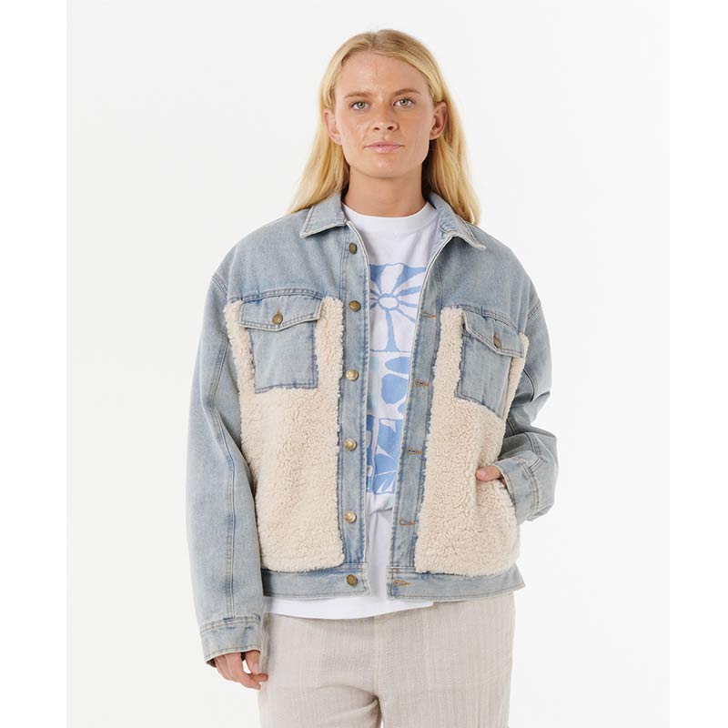 RIP CURL CRUSIN SHERPA DENIM JACKET - Image 3