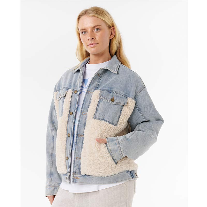 RIP CURL CRUSIN SHERPA DENIM JACKET - Image 5
